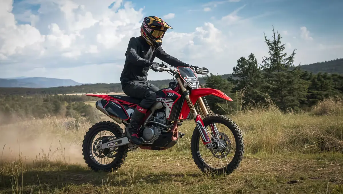 Stark Varg E-Cross Motorrad auf einer sandigen Motocross-Strecke in Deutschland